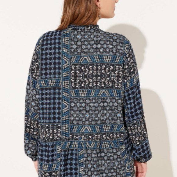 Loft Patchwork Back Peplum Blouse 22W - Picture 4 of 7